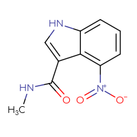 Chemical structure of N-methyl-4-nitro-1H-indole-3-carboxamide - CSSB01992758519