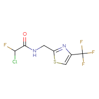 Chemical structure of 2-chloro-2-fluoro-N-{[4-(trifluoromethyl)-1,3-thiazol-2-yl]methyl}acetamide - CSSB21332121893