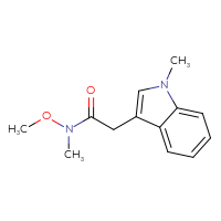 Chemical structure of N-methoxy-N-methyl-2-(1-methyl-1H-indol-3-yl)acetamide - CSSB00103401922