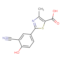 Chemical structure of 2-(3-cyano-4-hydroxyphenyl)-4-methyl-1,3-thiazole-5-carboxylic acid - CSSB00102513927