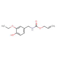 Chemical structure of prop-2-en-1-yl N-[(3-ethoxy-4-hydroxyphenyl)methyl]carbamate - CSSB02306569035