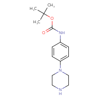 Chemical structure of tert-butyl N-[4-(piperazin-1-yl)phenyl]carbamate - CSSB00011323653