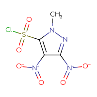 Chemical structure of 1-methyl-3,4-dinitro-1H-pyrazole-5-sulfonyl chloride - CSSB00000703214