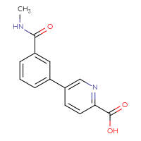Chemical structure of 5-[3-(methylcarbamoyl)phenyl]pyridine-2-carboxylic acid - CSSB06589448099