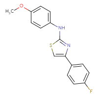 Chemical structure of 4-(4-fluorophenyl)-N-(4-methoxyphenyl)-1,3-thiazol-2-amine - CSSB01391991587