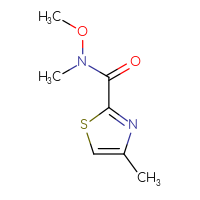 Chemical structure of N-methoxy-N,4-dimethyl-1,3-thiazole-2-carboxamide - CSSB00015415383