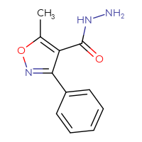 Chemical structure of 5-methyl-3-phenyl-1,2-oxazole-4-carbohydrazide - CSSB00000016283