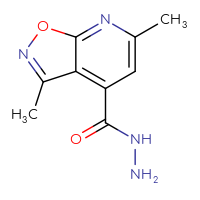 Chemical structure of 3,6-dimethyl-[1,2]oxazolo[5,4-b]pyridine-4-carbohydrazide - CSSB00011190876