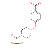 Chemical structure of 4-{[1-(2,2,2-trifluoroacetyl)piperidin-4-yl]oxy}benzoic acid - CSSB03496565943