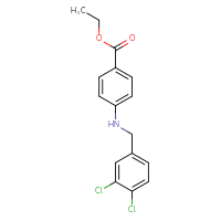 Chemical structure of ethyl 4-{[(3,4-dichlorophenyl)methyl]amino}benzoate - CSSB01385145522