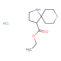 Chemical structure of ethyl 8-thia-1-azaspiro[4.5]decane-4-carboxylate hydrochloride - CSSB00138437622