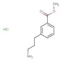 Chemical structure of methyl 3-(3-aminopropyl)benzoate hydrochloride - CSSB02127970965
