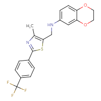 Chemical structure of N-({4-methyl-2-[4-(trifluoromethyl)phenyl]-1,3-thiazol-5-yl}methyl)-2,3-dihydro-1,4-benzodioxin-6-amine - CSSB21531607825