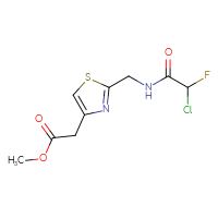 Chemical structure of methyl 2-{2-[(2-chloro-2-fluoroacetamido)methyl]-1,3-thiazol-4-yl}acetate - CSSB21332069136