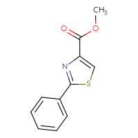 Chemical structure of methyl 2-phenyl-1,3-thiazole-4-carboxylate - CSSB00000204418