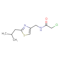 Chemical structure of 2-chloro-N-{[2-(2-methylpropyl)-1,3-thiazol-4-yl]methyl}acetamide - CSSB06749903958