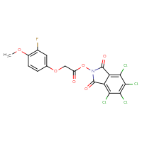 Chemical structure of 4,5,6,7-tetrachloro-1,3-dioxo-2,3-dihydro-1H-isoindol-2-yl 2-(3-fluoro-4-methoxyphenoxy)acetate - CSSB20269821576