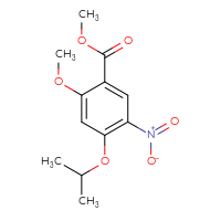 Chemical structure of methyl 2-methoxy-5-nitro-4-(propan-2-yloxy)benzoate - CSSB00138410810