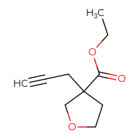 Chemical structure of ethyl 3-(prop-2-yn-1-yl)oxolane-3-carboxylate - CSSB01128118466