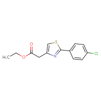 Chemical structure of ethyl 2-[2-(4-chlorophenyl)-1,3-thiazol-4-yl]acetate - CSSB00000590049