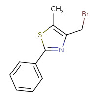 Chemical structure of 4-(bromomethyl)-5-methyl-2-phenyl-1,3-thiazole - CSSB00010269432