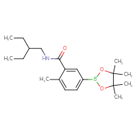 Chemical structure of N-(2-ethylbutyl)-2-methyl-5-(4,4,5,5-tetramethyl-1,3,2-dioxaborolan-2-yl)benzamide - CSSB02533254068