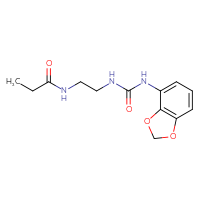 Chemical structure of N-(2-{[(2H-1,3-benzodioxol-4-yl)carbamoyl]amino}ethyl)propanamide - CSSB01857061697