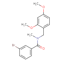Chemical structure of 3-bromo-N-[(2,4-dimethoxyphenyl)methyl]-N-methylbenzamide - CSSB00105955014