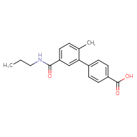Chemical structure of 2'-methyl-5'-(propylcarbamoyl)-[1,1'-biphenyl]-4-carboxylic acid - CSSB21253047731