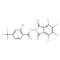 Chemical structure of 4,5,6,7-tetrachloro-1,3-dioxo-2,3-dihydro-1H-isoindol-2-yl 2-bromo-4-(trifluoromethyl)benzoate - CSSB20271238515