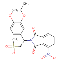 Chemical structure of 2-[(1S)-1-(3-ethoxy-4-methoxyphenyl)-2-methanesulfonylethyl]-4-nitro-2,3-dihydro-1H-isoindole-1,3-dione - CSSB03436545953