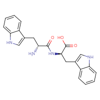 Chemical structure of (2R)-2-[(2R)-2-amino-3-(1H-indol-3-yl)propanamido]-3-(1H-indol-3-yl)propanoic acid - CSSB02495363812