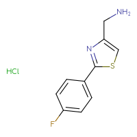 Chemical structure of 1-[2-(4-fluorophenyl)-1,3-thiazol-4-yl]methanamine hydrochloride - CSSB00020639006
