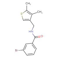 Chemical structure of 3-bromo-N-[(4,5-dimethylthiophen-3-yl)methyl]benzamide - CSSB00104951383