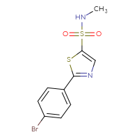 Chemical structure of 2-(4-bromophenyl)-N-methyl-1,3-thiazole-5-sulfonamide - CSSB15033382628