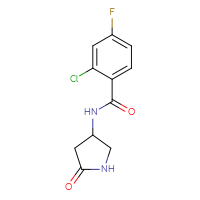 Chemical structure of 2-chloro-4-fluoro-N-(5-oxopyrrolidin-3-yl)benzamide - CSSB00049033765