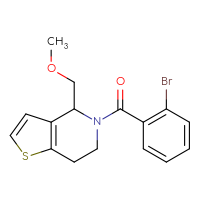 Chemical structure of 5-(2-bromobenzoyl)-4-(methoxymethyl)-4H,5H,6H,7H-thieno[3,2-c]pyridine - CSSB21432559267