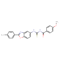 Chemical structure of 1-(4-methoxybenzoyl)-3-[2-(4-methylphenyl)-1,3-benzoxazol-5-yl]thiourea - CSSB00121714911