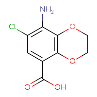Chemical structure of 8-amino-7-chloro-2,3-dihydro-1,4-benzodioxine-5-carboxylic acid - CSSB00000063982