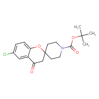 Chemical structure of tert-butyl 6-chloro-4-oxo-3,4-dihydrospiro[1-benzopyran-2,4'-piperidine]-1'-carboxylate - CSSB00020635864
