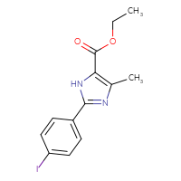 Chemical structure of ethyl 2-(4-iodophenyl)-4-methyl-1H-imidazole-5-carboxylate - CSSB00020649400
