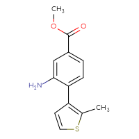Chemical structure of methyl 3-amino-4-(2-methylthiophen-3-yl)benzoate - CSSB04496171133