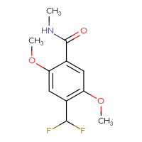 Chemical structure of 4-(difluoromethyl)-2,5-dimethoxy-N-methylbenzamide - CSSB21043422044