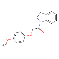 Chemical structure of 1-(2,3-dihydro-1H-indol-1-yl)-2-(4-methoxyphenoxy)ethan-1-one - CSSB00046230792