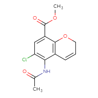 Chemical structure of methyl 6-chloro-5-acetamido-2H-chromene-8-carboxylate - CSSB00020622458