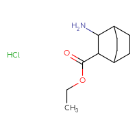 Chemical structure of ethyl 3-aminobicyclo[2.2.2]octane-2-carboxylate hydrochloride - CSSB00159266745