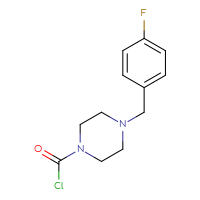 Chemical structure of 4-[(4-fluorophenyl)methyl]piperazine-1-carbonyl chloride - CSSB21224773321