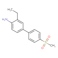 Chemical structure of 3-ethyl-4'-methanesulfonyl-[1,1'-biphenyl]-4-amine - CSSB02203600708