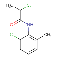 Chemical structure of 2-chloro-N-(2-chloro-6-methylphenyl)propanamide - CSSB00012445762