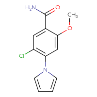 Chemical structure of 5-chloro-2-methoxy-4-(1H-pyrrol-1-yl)benzamide - CSSB00103402673